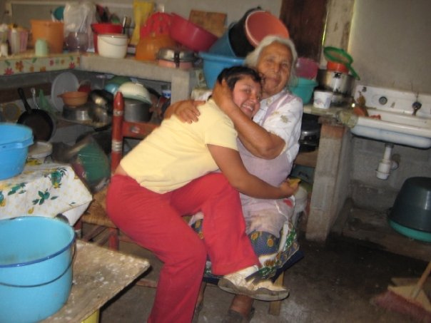 Ailine with her grandmother, whose language story shaped the project.